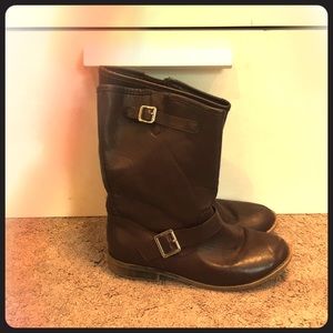 Brown Plum booties - wear on tip of shoes